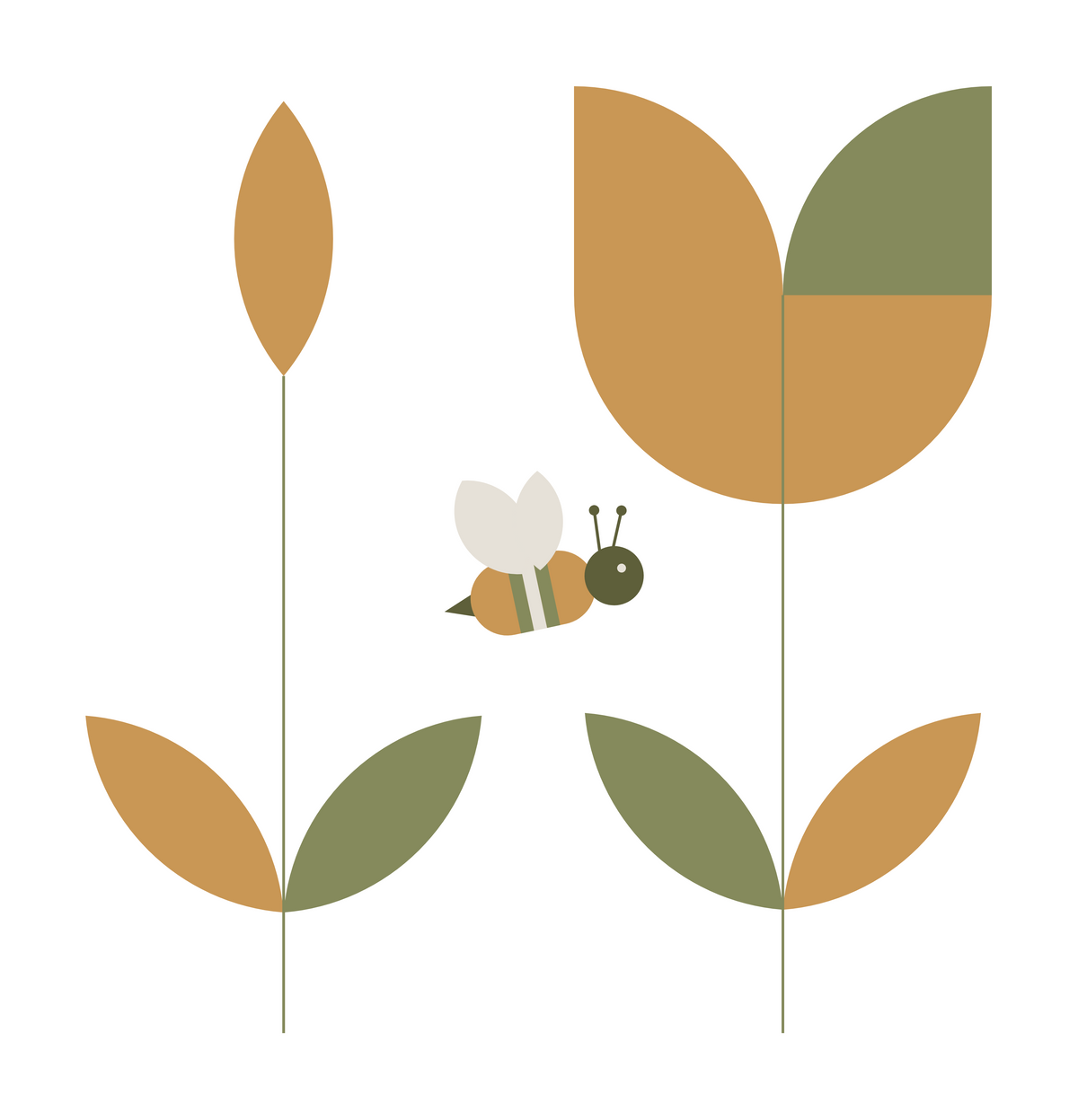 Pelvic Reief Flowers with Bee to represent Olive and Bee