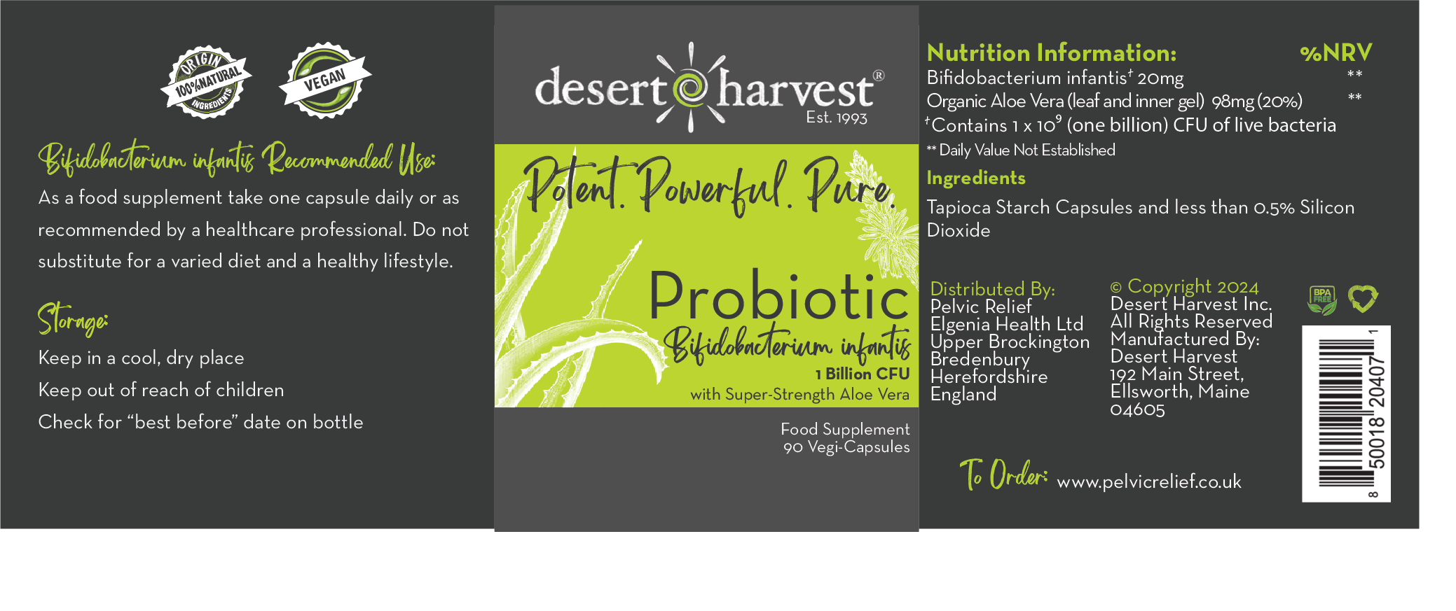 DESERT HARVEST PROBIOTIC (1 BILLION CFU) SUPPLEMENT