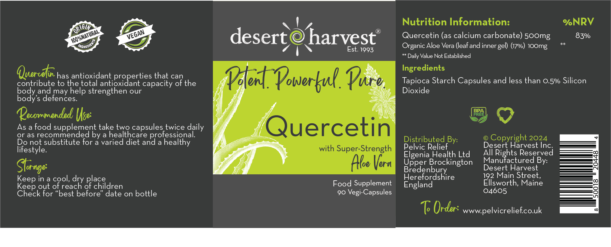 DESERT HARVEST QUERCETIN SUPPLEMENTS